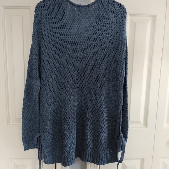 Universal Thread Blue V Neck Crochet Sweater M - Picture 3 of 13